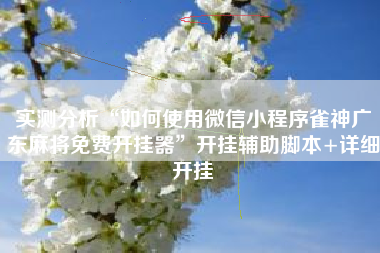实测分析“如何使用微信小程序雀神广东麻将免费开挂器	”开挂辅助脚本+详细开挂