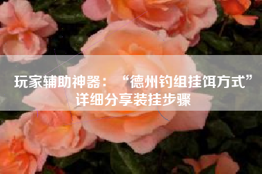 玩家辅助神器：“德州钓组挂饵方式”详细分享装挂步骤