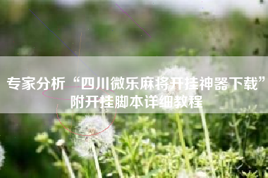 专家分析“四川微乐麻将开挂神器下载	”附开挂脚本详细教程