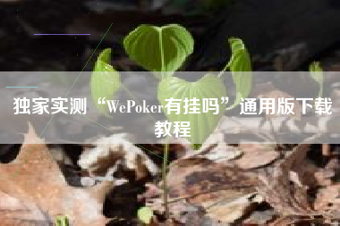 独家实测“WePoker有挂吗”通用版下载教程