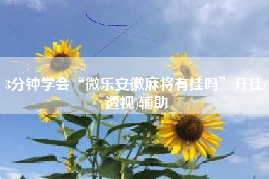 3分钟学会“微乐安徽麻将有挂吗	”开挂(透视)辅助