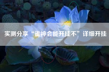 实测分享“雀神会能开挂不	”详细开挂