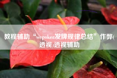 教程辅助“wepoker发牌规律总结”作弊(透视)透视辅助