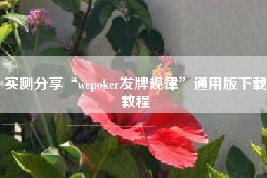 实测分享“wepoker发牌规律”通用版下载教程