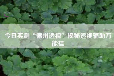 今日实测“德州透视	”揭秘透视辅助万能挂