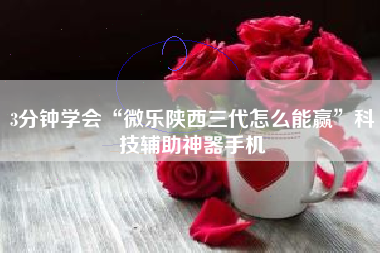 3分钟学会“微乐陕西三代怎么能赢	”科技辅助神器手机