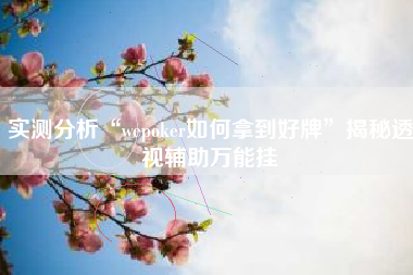 实测分析“wepoker如何拿到好牌”揭秘透视辅助万能挂