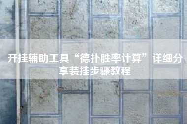 开挂辅助工具“德扑胜率计算”详细分享装挂步骤教程