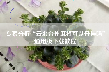 专家分析“云来台州麻将可以开挂吗”通用版下载教程