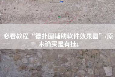 必看教程“德扑圈辅助软件效果图”(原来确实是有挂)