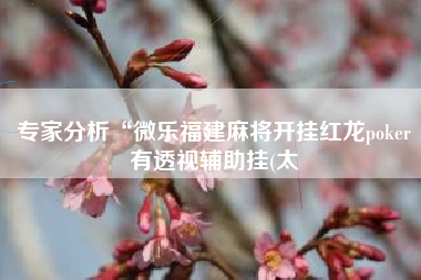 专家分析“微乐福建麻将开挂红龙poker有透视辅助挂(太