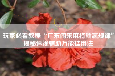 玩家必看教程“广东闲来麻将输赢规律	”揭秘透视辅助万能挂用法