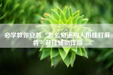 必学教你安装“怎么知道别人用挂打麻将”开挂辅助详细