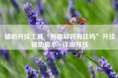 辅助开挂工具“熊猫麻将有挂吗	”开挂辅助脚本+详细开挂