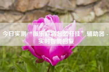 今日实测“微乐麻将怎么开挂”辅助器 - 实时智能回复