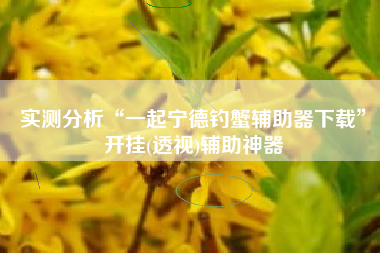 实测分析“一起宁德钓蟹辅助器下载”开挂(透视)辅助神器