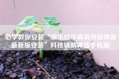 必学教你安装“微乐红中麻将开挂神器最新版安装”科技辅助神器手机版