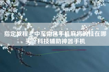 指定教程“中至南昌手机麻将的挂在哪买”科技辅助神器手机