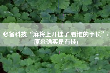 必备科技“麻将上开挂了,看谁的手长	”(原来确实是有挂)