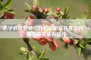必学教你安装“开心泉州麻将有挂吗	”(原来确实是有插件