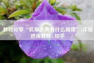 教程分享“机麻洗牌有什么规律	”(详细透视教程)-知乎