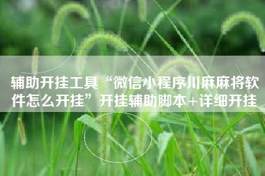 辅助开挂工具“微信小程序川麻麻将软件怎么开挂”开挂辅助脚本+详细开挂