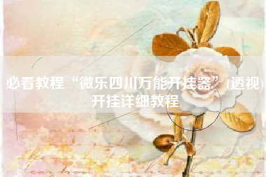 必看教程“微乐四川万能开挂器”(透视)开挂详细教程