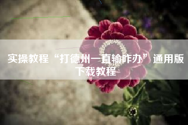 实操教程“打德州一直输咋办”通用版下载教程