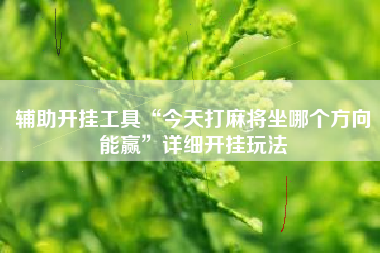 辅助开挂工具“今天打麻将坐哪个方向能赢	”详细开挂玩法