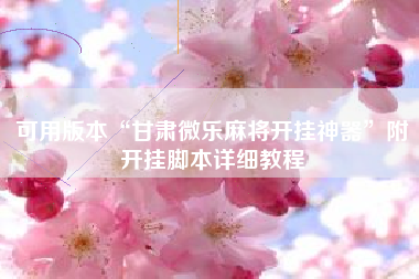 可用版本“甘肃微乐麻将开挂神器”附开挂脚本详细教程