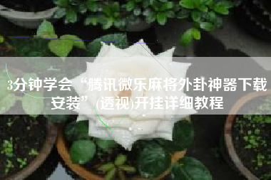 3分钟学会“腾讯微乐麻将外卦神器下载安装”(透视)开挂详细教程