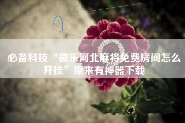 必备科技“微乐河北麻将免费房间怎么开挂	”原来有神器下载