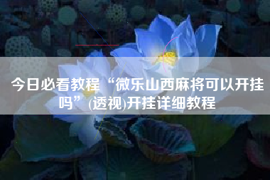 今日必看教程“微乐山西麻将可以开挂吗”(透视)开挂详细教程