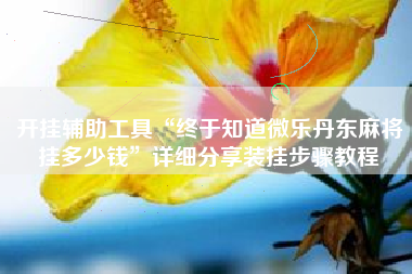 开挂辅助工具“终于知道微乐丹东麻将挂多少钱”详细分享装挂步骤教程