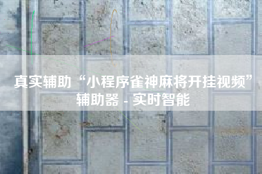 真实辅助“小程序雀神麻将开挂视频	”辅助器 - 实时智能