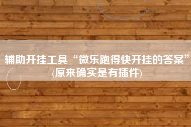辅助开挂工具“微乐跑得快开挂的答案	”(原来确实是有插件)