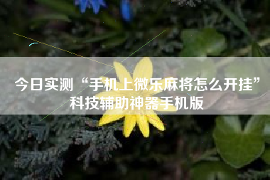 今日实测“手机上微乐麻将怎么开挂	”科技辅助神器手机版