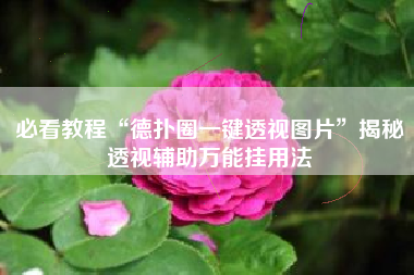 必看教程“德扑圈一键透视图片”揭秘透视辅助万能挂用法