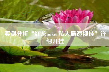 实测分析“红龙poker私人局透视挂”详细开挂