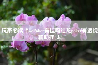 玩家必读“wePoker有挂吗红龙poker有透视辅助挂(太