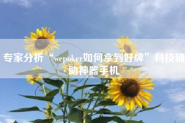 专家分析“wepoker如何拿到好牌”科技辅助神器手机