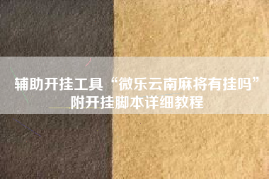 辅助开挂工具“微乐云南麻将有挂吗”附开挂脚本详细教程