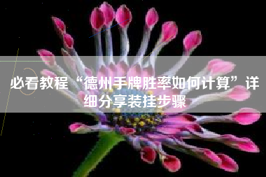 必看教程“德州手牌胜率如何计算	”详细分享装挂步骤