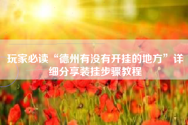 玩家必读“德州有没有开挂的地方”详细分享装挂步骤教程