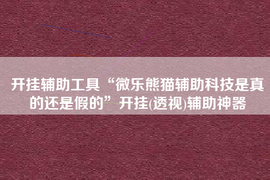 开挂辅助工具“微乐熊猫辅助科技是真的还是假的”开挂(透视)辅助神器