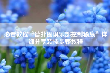 必看教程“德扑圈俱乐部控制输赢	”详细分享装挂步骤教程