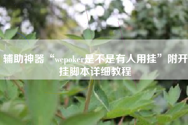 辅助神器“wepoker是不是有人用挂”附开挂脚本详细教程