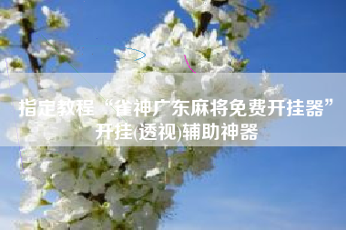 指定教程“雀神广东麻将免费开挂器”开挂(透视)辅助神器