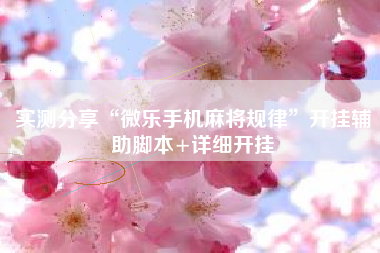 实测分享“微乐手机麻将规律”开挂辅助脚本+详细开挂