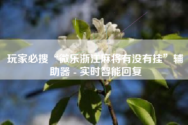 玩家必搜“微乐浙江麻将有没有挂	”辅助器 - 实时智能回复